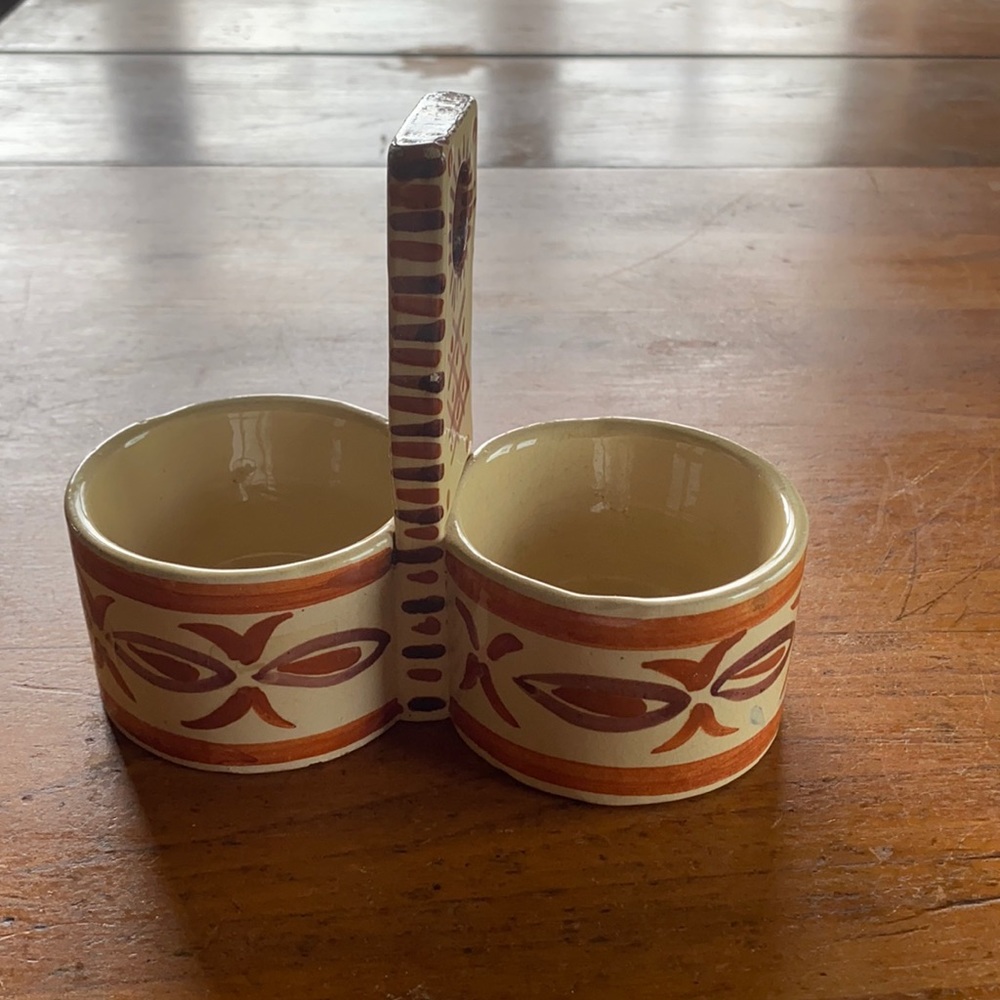 VTG Quimper pottery double sided earth tone dish